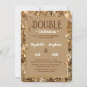 Invitation Gold Sequins Adult double Joint Birthday Party (Devant)