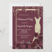 Invitation Gold Sequins Robe Bourgogne Parti de retraite Rose (Devant)