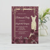 Invitation Gold Sequins Robe Bourgogne Parti de retraite Rose (Debout devant)