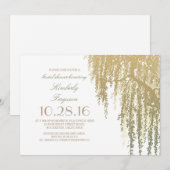 Invitation Gold Shades Willow Tree Fête des mariées élégante (Devant / Derrière)