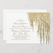 Invitation Gold Shades Willow Tree Mariage élégant (Devant / Derrière)