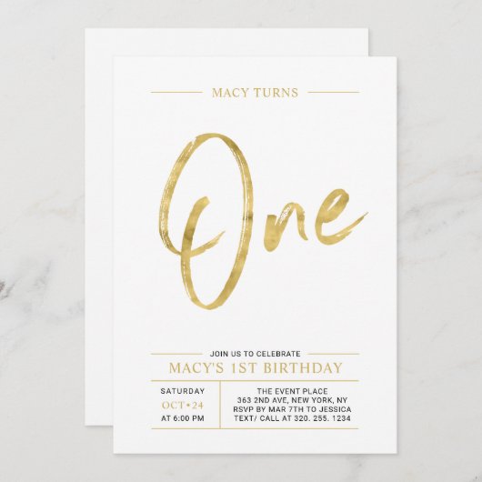 Invitation Gold & Silver 1er, 60e fête d'anniversaire conjoin (Devant / Derrière)