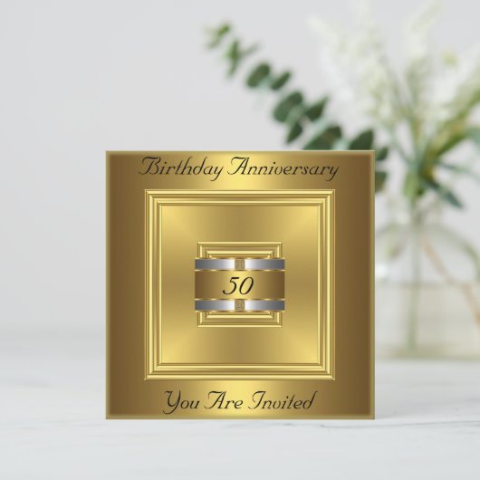 Invitation Gold Silver Anniversaire (Debout devant)