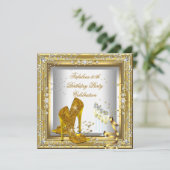 Invitation Gold Silver Anniversaire Fête de haute hauteur Cha (Debout devant)