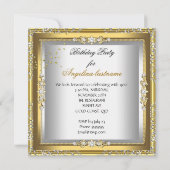 Invitation Gold Silver Anniversaire Fête de haute hauteur Cha (Dos)