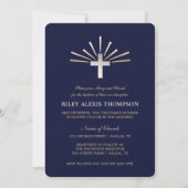 Invitation Gold Silver & Blue Baptism (Devant)