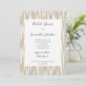Invitation Gold Silver Chic Glam Glitzy Stripes Bridal Shower (Debout devant)