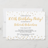 Invitation Gold Silver Confetti Photo Collage 100e anniversai (Dos)