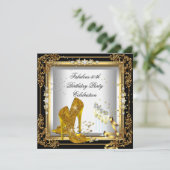 Invitation Gold Silver Noir Anniversaire fête talon haut (Debout devant)