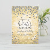Invitation Gold Silver Winter ONEDERLAND 1er anniversaire (Debout devant)