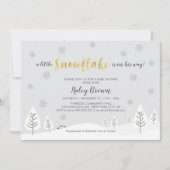 Invitation Gold & Silver Winter Wonderland Boy Baby shower (Devant)