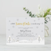 Invitation Gold & Silver Winter Wonderland Boy Baby shower (Debout devant)