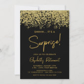 Invitation Gold Simple Moderne Surprise Retraite Party (Devant)