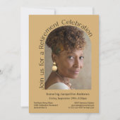 Invitation Gold Simple Photo Arch Retraite Party (Devant)
