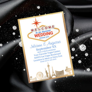 Invitation Gold Skyline Las Vegas Mariage