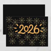 Invitation Gold Snowflake 2026 Corporate & Graduation Party I (Devant / Derrière)