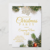 Invitation Gold Snowflake Corporate Fête de Noël (Devant)