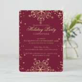Invitation Gold Snowflake Sparkle Corporate Holiday Party (Debout devant)