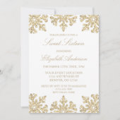 Invitation Gold Snowflake Winter Sweet 16 (Devant)