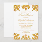Invitation Gold Snowflake Winter Sweet 16 (Devant / Derrière)