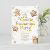 Invitation Gold Snowflakes Christmas Cookie Exchange Party (Debout devant)