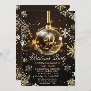 Invitation Gold Snowflakes, Christmas Ornament 2022 Company