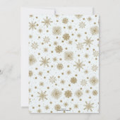 Invitation Gold Snowflakes Design blanc (Dos)