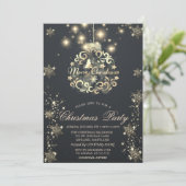 Invitation Gold Snowflakes, Gold Ball Dark Company (Debout devant)