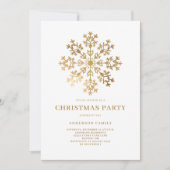 Invitation Gold Snowflo Aquarelle Noël Fête de Noël (Devant)