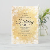 Invitation Gold Snowflon Noël Entreprise Fête Fête (Debout devant)