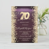 Invitation Gold Sparkle Diamonds Bourgogne 70e anniversaire (Debout devant)