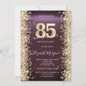 Invitation Gold Sparkle Diamonds Bourgogne 85e anniversaire (Devant)