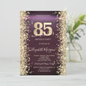 Invitation Gold Sparkle Diamonds Bourgogne 85e anniversaire (Debout devant)