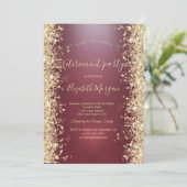 Invitation Gold Sparkle Diamonds Red Retirement Party (Debout devant)