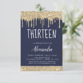 Invitation Gold Sparkle Parties scintillant 13e Treize Annive (Debout devant)