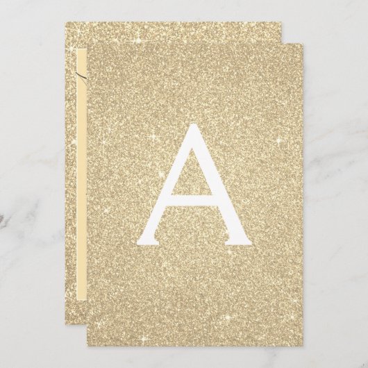Invitation Gold Sparkle Parties scintillant 13e Treize Annive (Devant / Derrière)