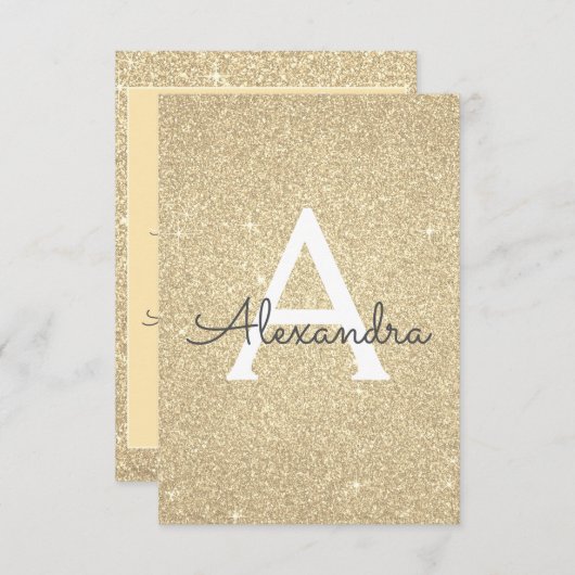 Invitation Gold Sparkle Parties scintillant 40e fête d'annive (Devant / Derrière)