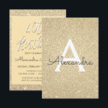Invitation Gold Sparkle Parties scintillant 40e fête d'annive<br><div class="desc">Parties scintillant Gold Sparkle de luxe Fille Anniversaire Monogramme de fête et initiale 40e anniversaire Invitation de fête. Cette 40e invitation de 40 ans est parfaite pour la Gold Sparkle Parties scintillant Girly Party qui cherche à célébrer en or.</div>