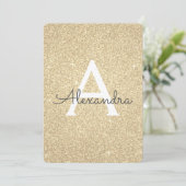 Invitation Gold Sparkle Parties scintillant Fille fête d'anni (Debout devant)