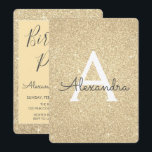 Invitation Gold Sparkle Parties scintillant Fille fête d'anni<br><div class="desc">Gold Sparkle Parties scintillant Girly Birthday Party Monogramme Nom et Invitation initiale Birthday Party. Cette invitation est parfaite pour la Gold Sparkle Parties scintillant Girly Party qui cherche à célébrer dans le luxe.</div>