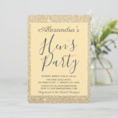 Invitation Gold Sparkle Parties scintillant Hen's Party (Debout devant)