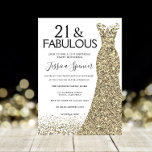 Invitation Gold Sparkle Robe Girls 21e fête d'anniversaire<br><div class="desc">Gold Sparkle Robe Girls 21st Birthday Party Invitation Variations à l'invitation et articles correspondants dans notre magasin</div>