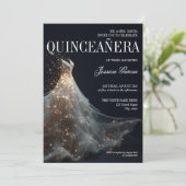 Invitation Gold Sparkle Sweet 16 Robe Quinceanera (Debout devant)