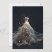 Invitation Gold Sparkle Sweet 16 Robe Quinceanera (Dos)