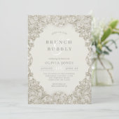 Invitation Gold Sparkle Vintage Elegance Brunch et Bubbly (Debout devant)