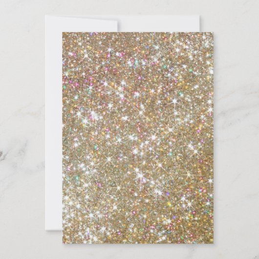 Invitation Gold Sparkly Parties scintillant 50e fête d'annive (Dos)