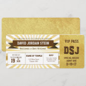 Invitation Gold Sports Thème Bar Mitzvah Design (Devant / Derrière)