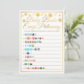 Invitation Gold Star Baby shower Emoji Baby Book Jeu (Debout devant)