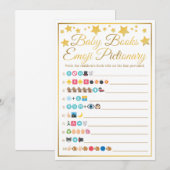 Invitation Gold Star Baby shower Emoji Baby Book Jeu (Devant / Derrière)