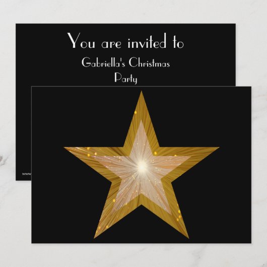 Invitation Gold Star noir (Devant / Derrière)